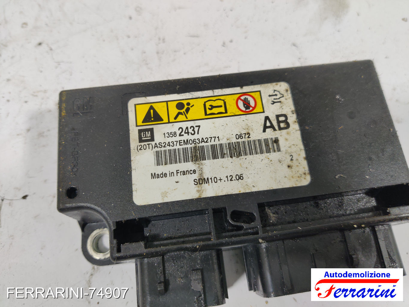 Centralina Airbag OPEL MERIVA B S10 2011-2017 13582437, SDM10, AS2437EM063A2771