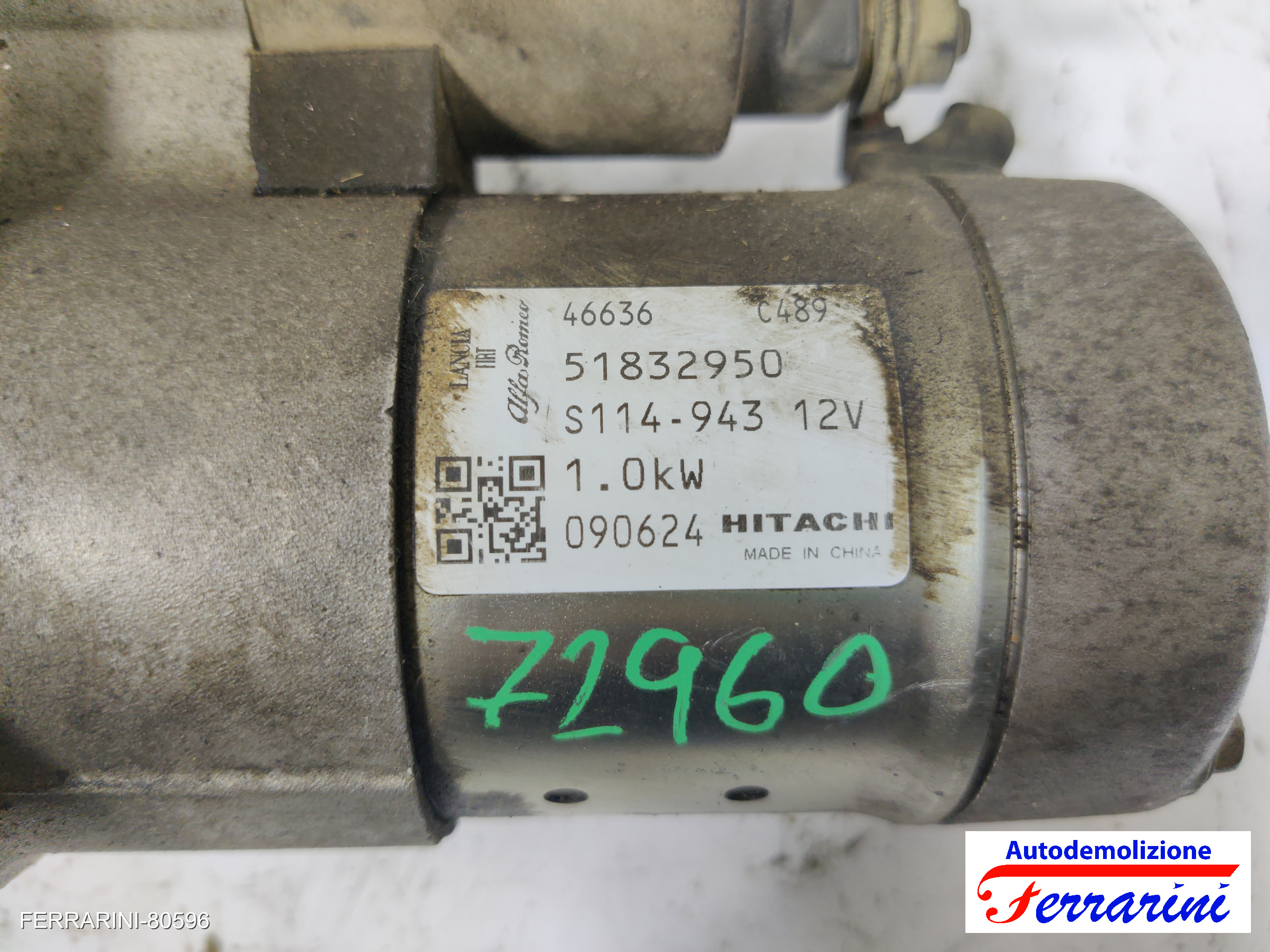 Motorino Avviamento LANCIA YPSILON 843 1.4 LPG 2010-2011