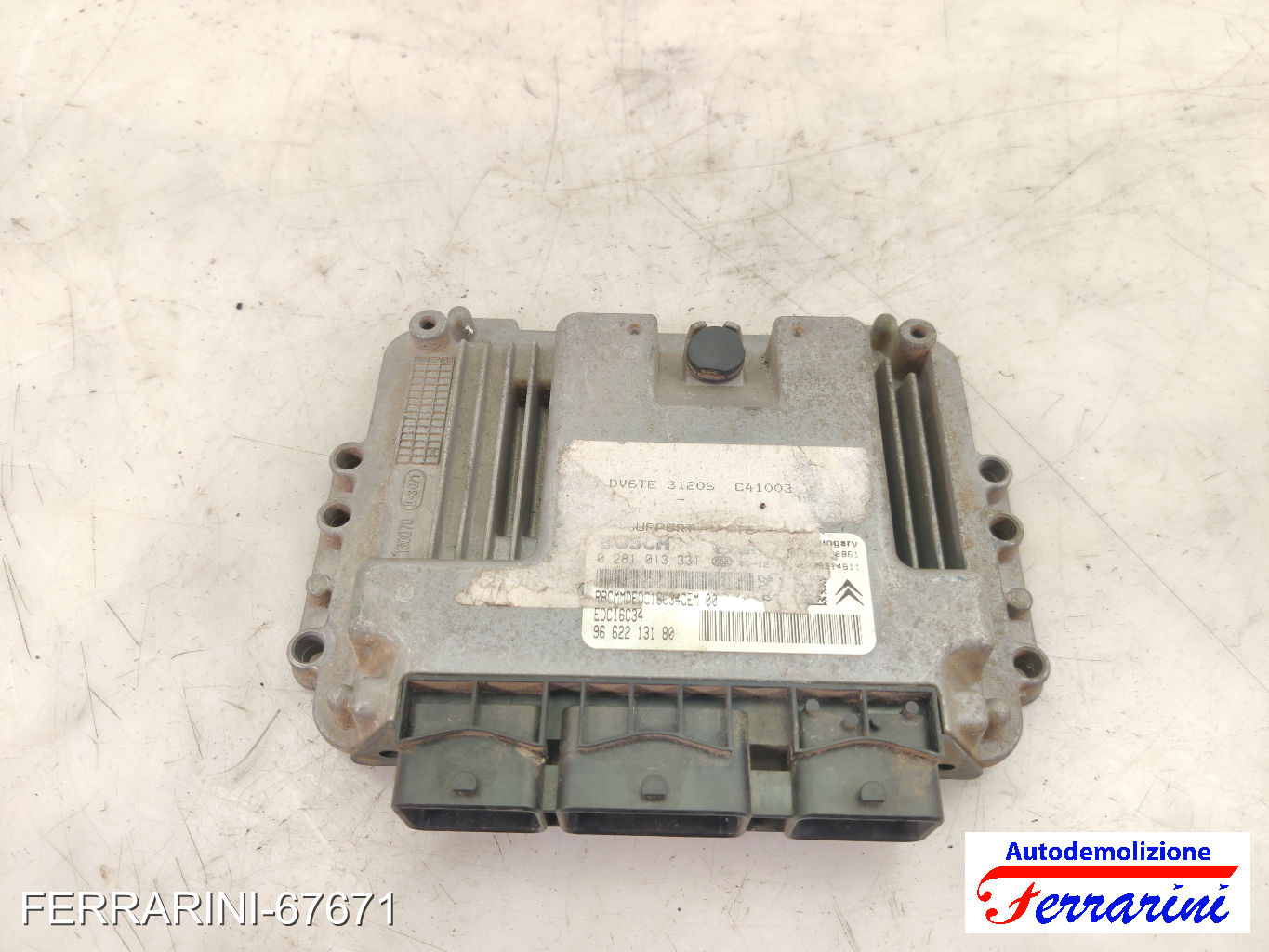 Centralina Motore PEUGEOT 307 3A/C 1.6 HDI 110 2004-2009 9662213180, 0281013331 6