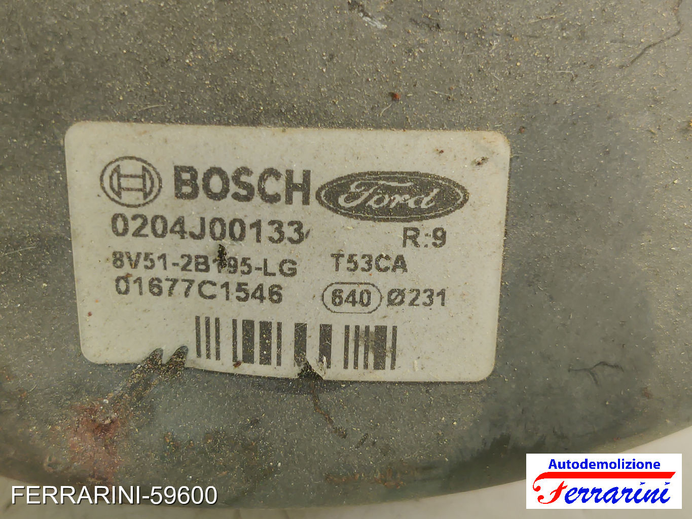 Servofreno FORD FIESTA 6 CB1, CCN 1.5 TDCI 2012-2017 8V512B195LG, 8V512B195LF