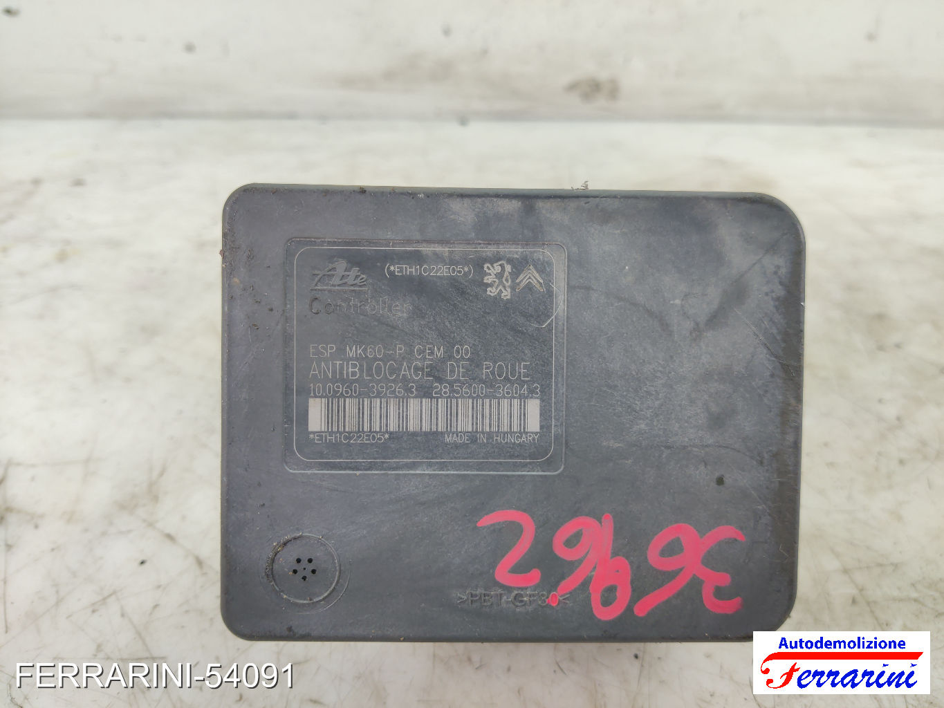 Centralina Pompa Abs CITROEN C3 PICASSO SH 1.6 HDI 90 2010-2016 9674415980
