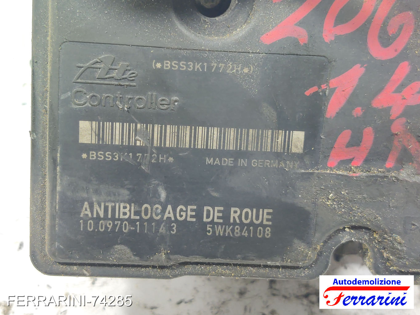 Centralina Pompa Abs PEUGEOT 206 2A/C 1.4 HDI ECO 70 2001-2009 9652342980