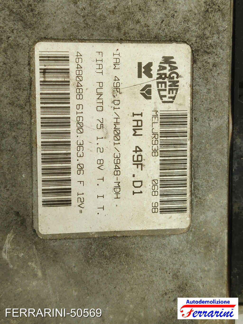 Kit Accensione FIAT PUNTO 176 75 1.2 1993-1999 IAW49FD1, 6160036306, 46761567 7