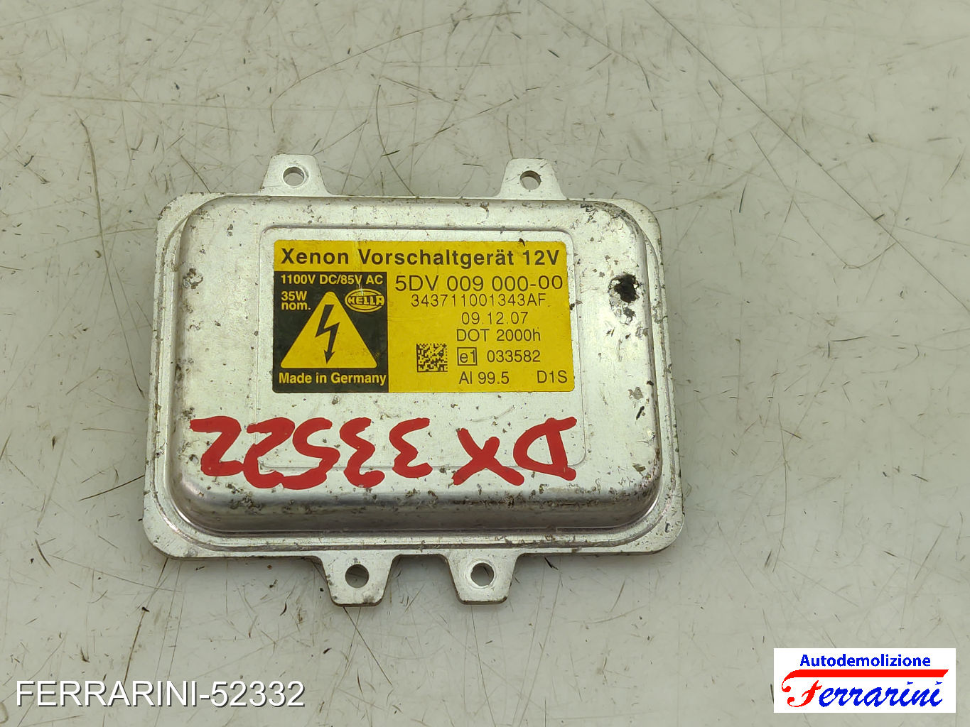Centralina Faro CITROEN C4 PICASSO 1 UD 2.0 HDI 138 2006-2013 5DV00900000 7
