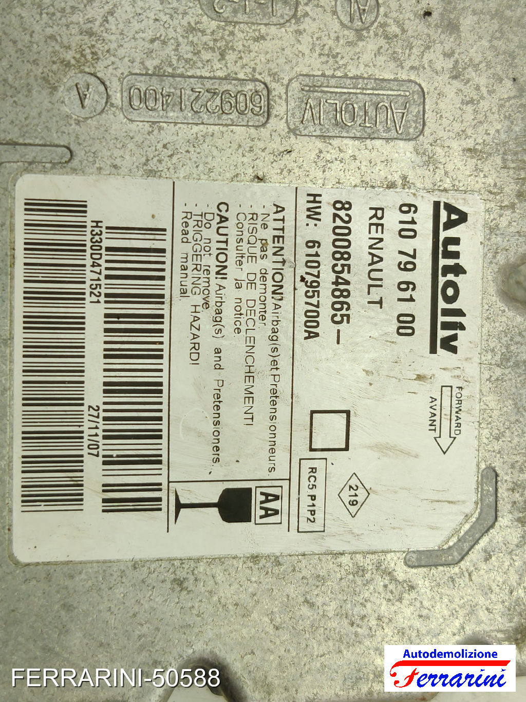 RENAULT CLIO 3 BR0/1, CR0/1 1.2 16V 2005-2014 610796100, 8200854865 7