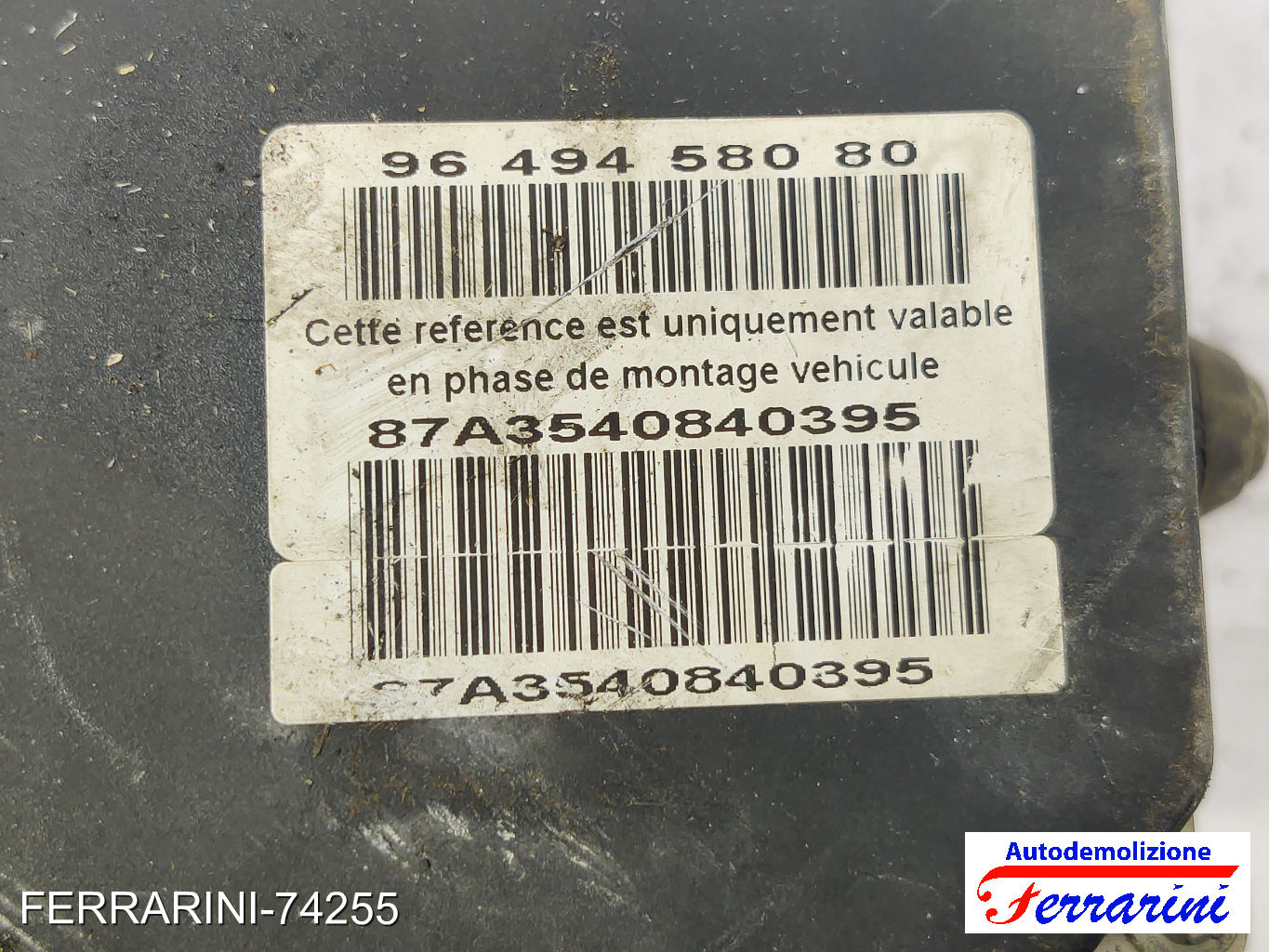 Centralina Pompa Abs PEUGEOT 307 SW 3H 2.0 HDI 110 2002-2009 9649458080