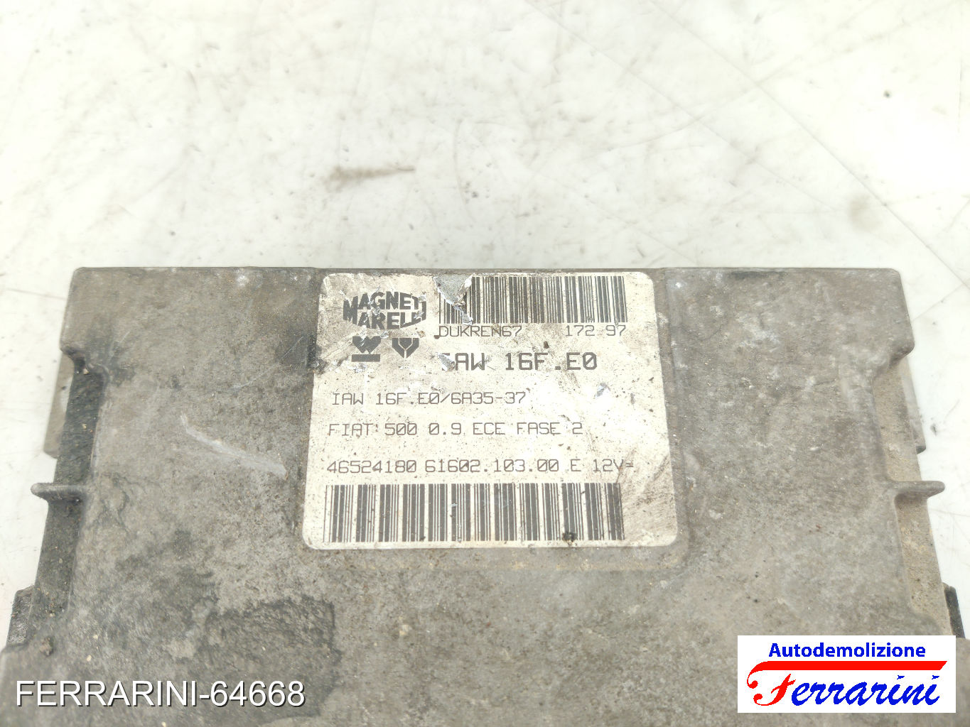 Centralina Motore FIAT CINQUECENTO 500 170 0.9 I.E S 1991-1999 46524180