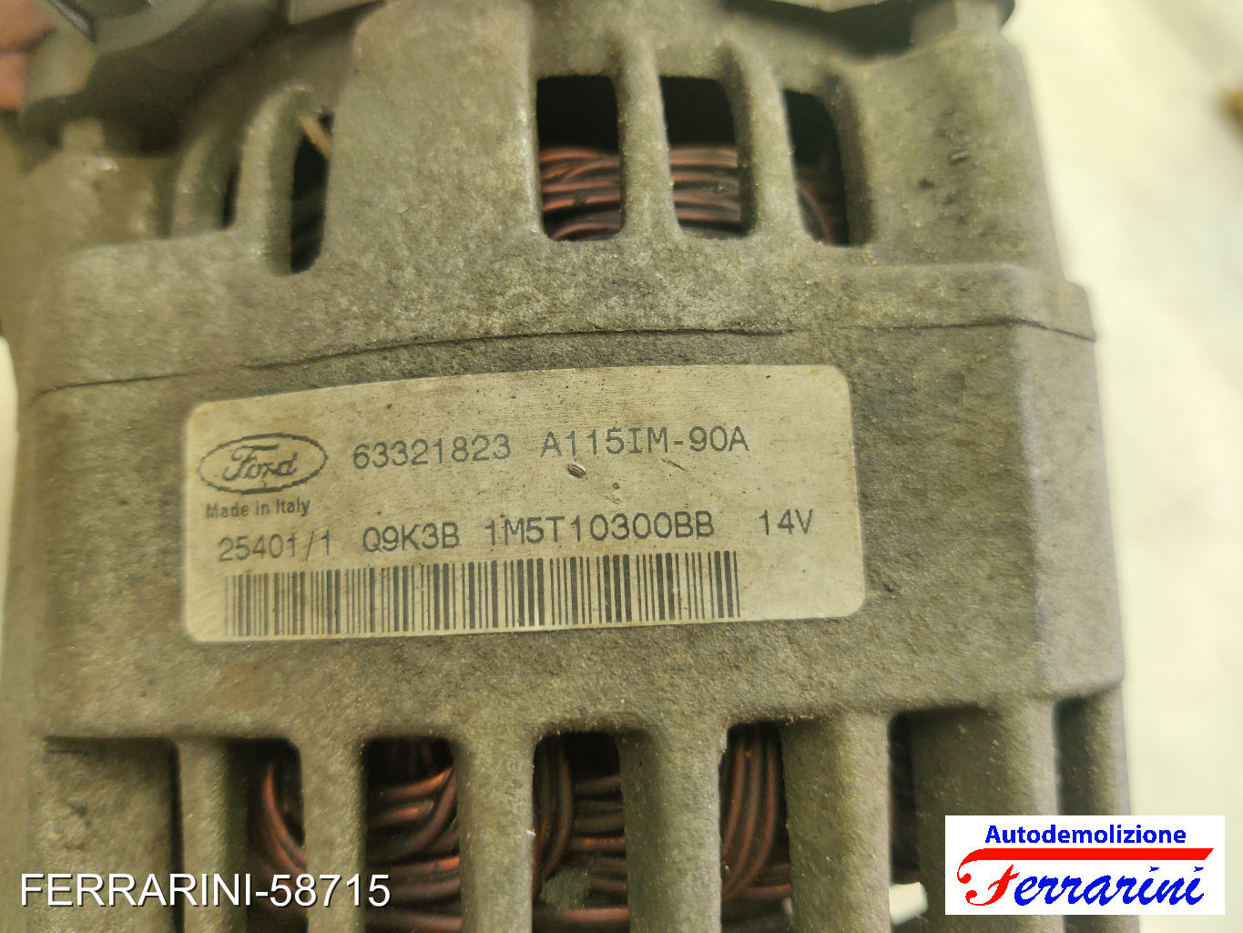 Alternatore FORD FOCUS DAW, DBW 1.8 TDCI 2001-2004 1M5T10300BB, Q9K3B, A115IM 7