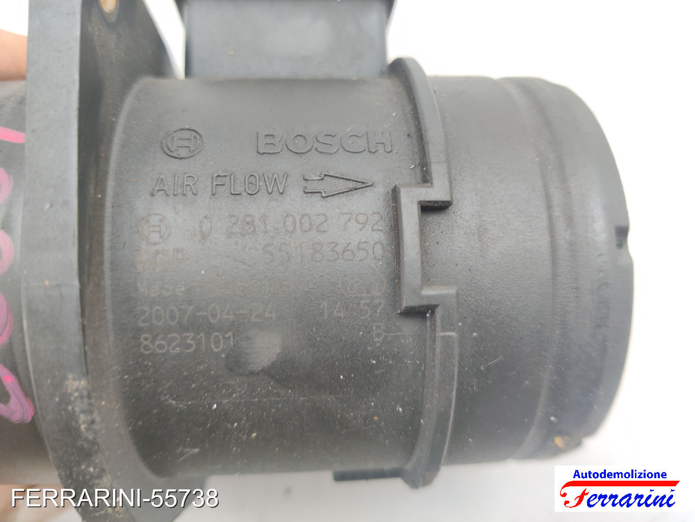 Debimetro LANCIA MUSA 350 1.3 D MULTIJET 2006-2012 55183650, 0281002792 8