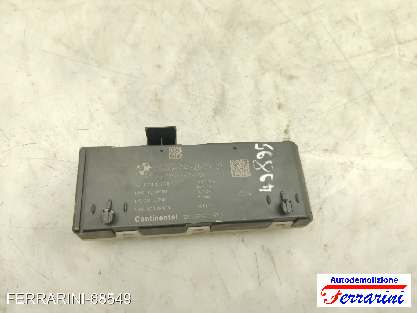 centralina HKFM portellone posteriore BMW X1 F48 SDRIVE 18D 2015-2023 10