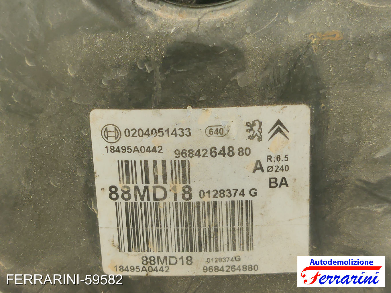 Servofreno CITROEN C3 1 FC, FN 1.4 BI-FUEL 2008-2009 4535T9, 18495A0442