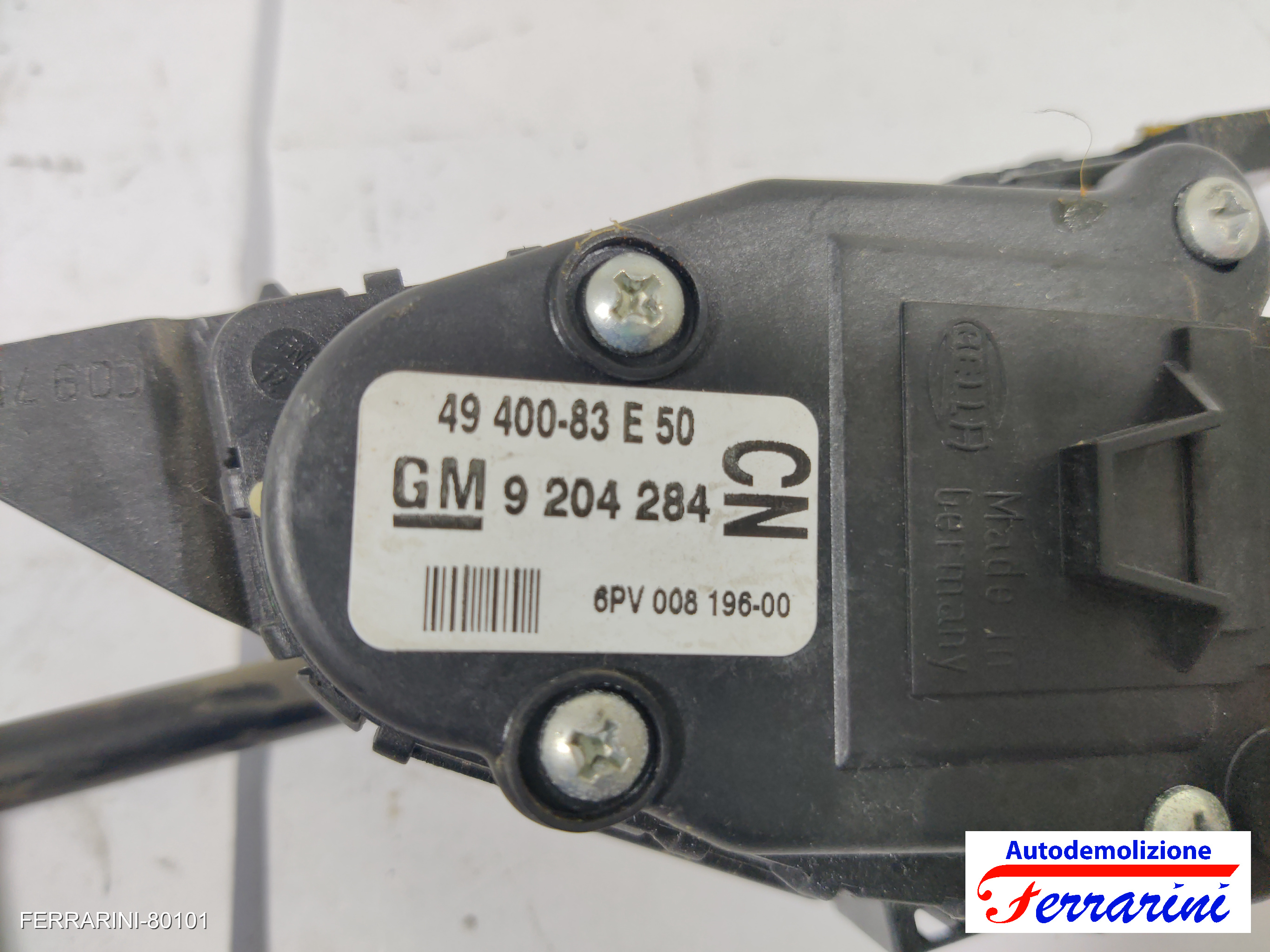 Pedale Acceleratore OPEL AGILA A H00 1.3 CDTI 2003-2007 9204284, 4940083E50