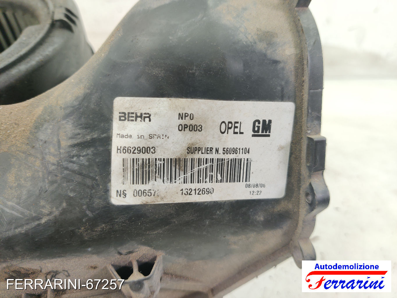 Ventola Stufa OPEL MERIVA A X03 2003-2010 13212690, K6629003, 560961104 8