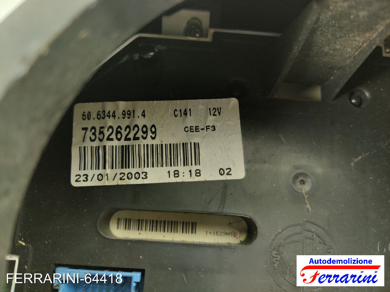 Quadro Contachilometri FIAT SEICENTO 600 287 1.1 1998-2010 735262299 6