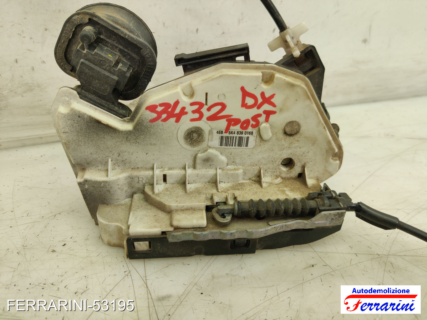 Serratura Porta VW GOLF 6 5K1 2008-2013 destro, dx, posteriore, post 5K4839016B 6