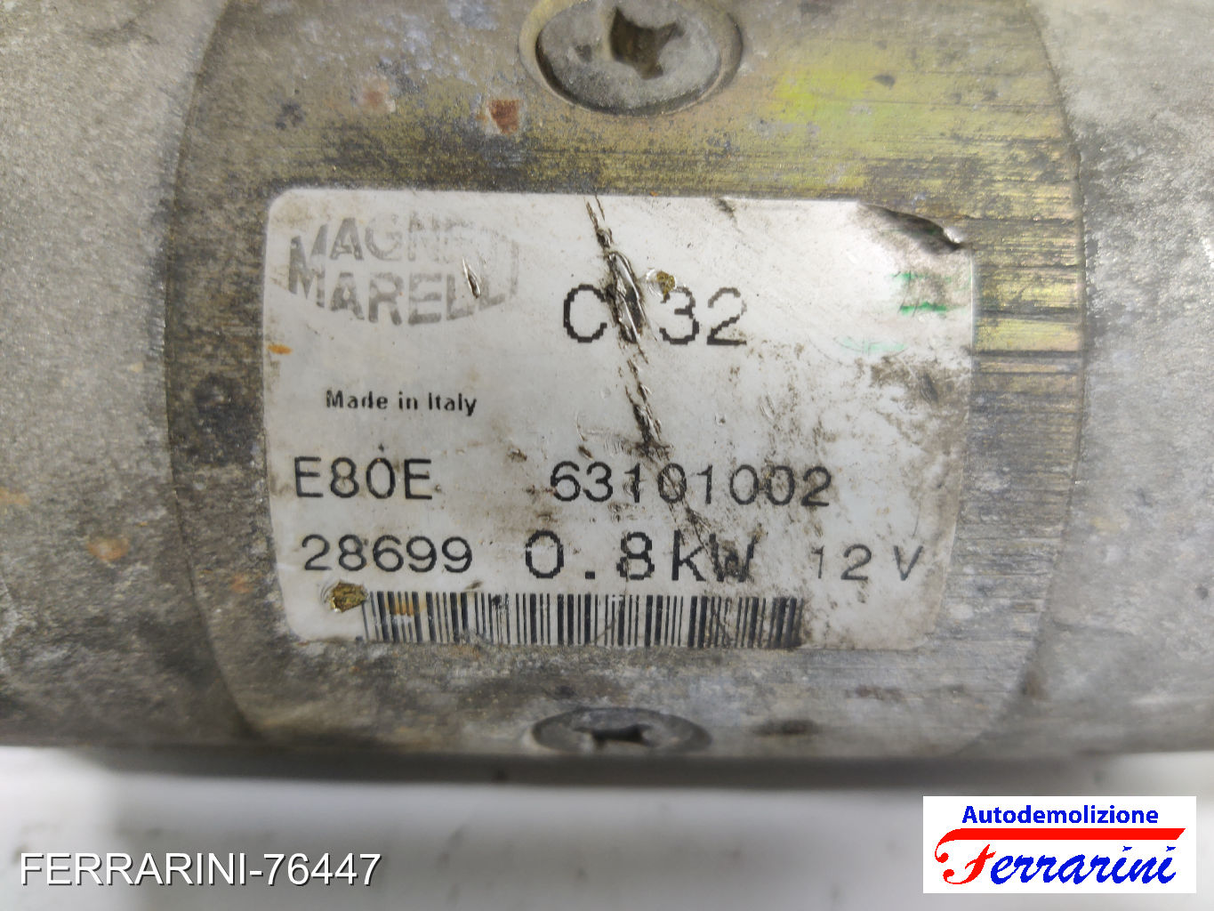 Motorino Avviamento FIAT SEICENTO 600 187 1.1 1998-2010 46548653, 63101002