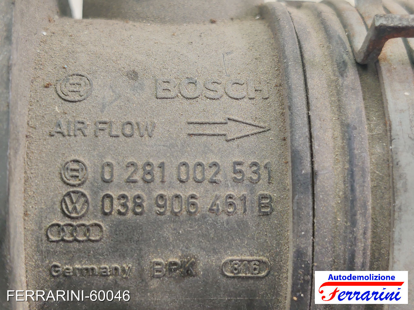 Debimetro VW GOLF 5 1K1 1.9 TDI 2003-2008 1K0129684B, 038906461B, 0281002531