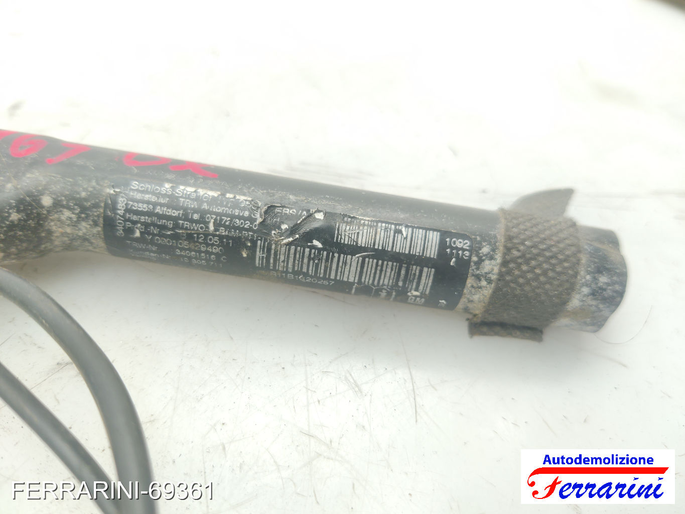 Aggancio Cintura Di Sicurezza OPEL MERIVA B S10 2010-2014 destro, dx, frontale 7