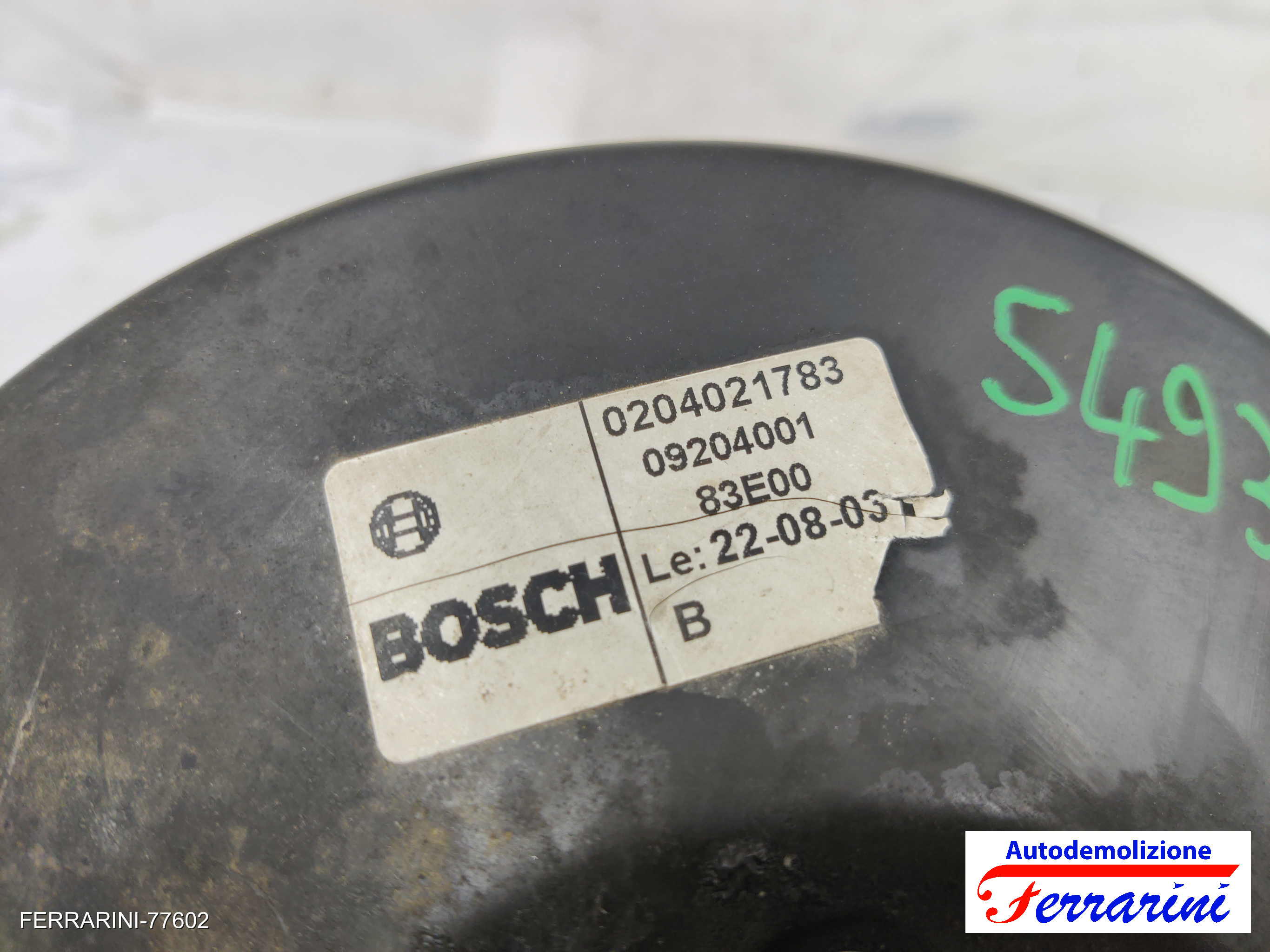 Servofreno OPEL AGILA A H00 1.0 2003-2007 09204001, 0204021783, 5130083E00