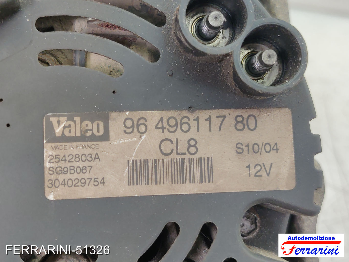 Alternatore CITROEN C3 1 FC, FN 1.1I 2002-2009 9649611780, 2548570, 2542803A