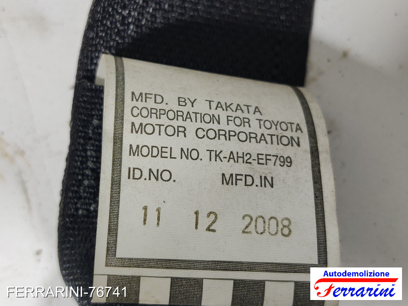 Cintura Di Sicurezza TOYOTA IQ J1 2009-2015 sinistra, sx, posteriore, post