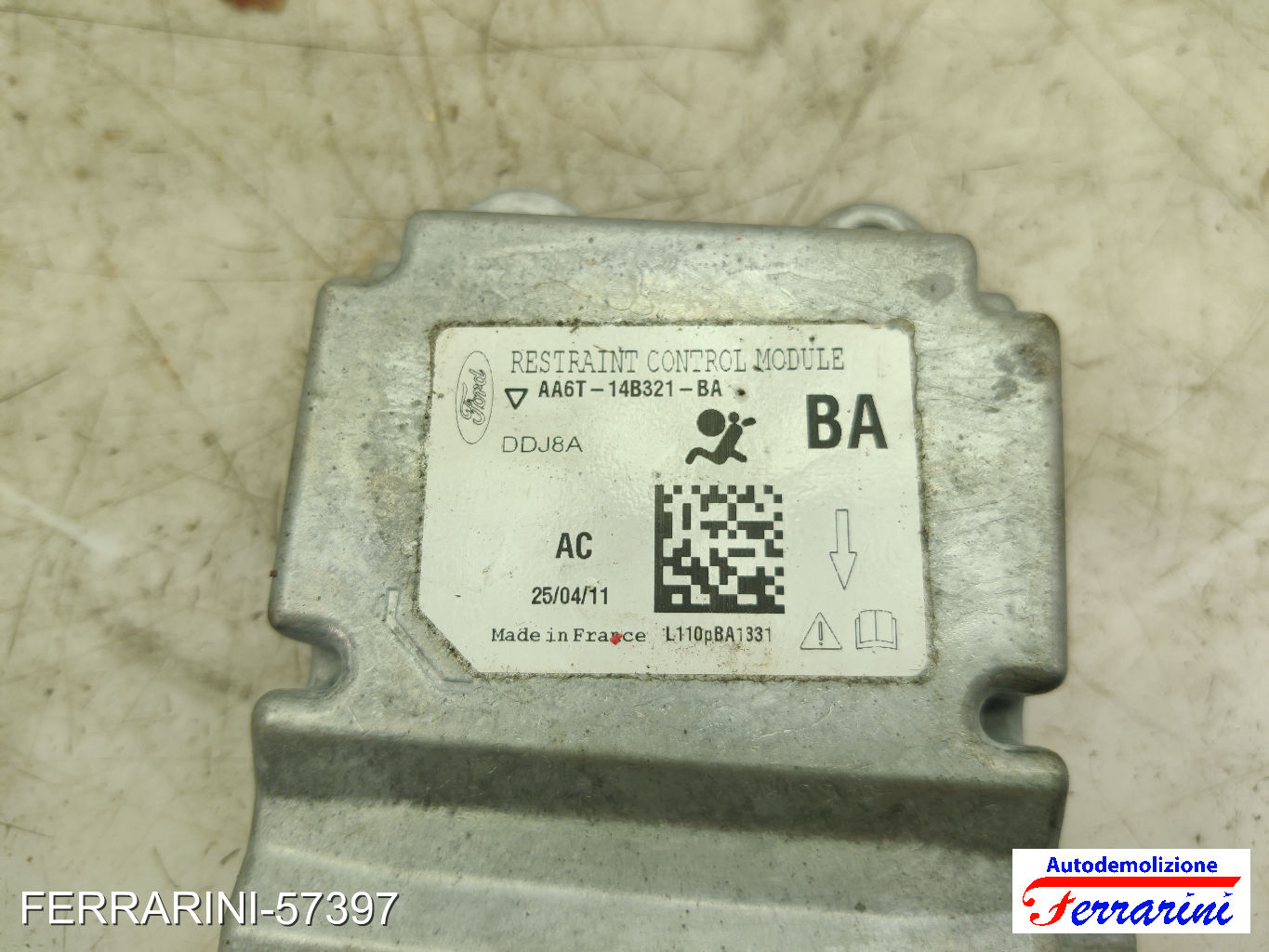 Centralina Airbag FORD FIESTA 6 CB1, CCN 2008-2012 AA6T14B321BA, AA6T14B321AA