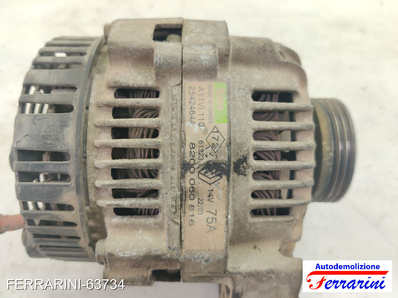 Alternatore RENAULT TWINGO 1 C06 1.2 1996-2007 8200060816, 8200660045, 2542464A 6
