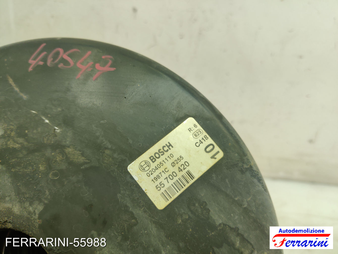 Servofreno FIAT GRANDE PUNTO 199 1.3 D MULTIJET 2005-2013 55700420, 19871C 10