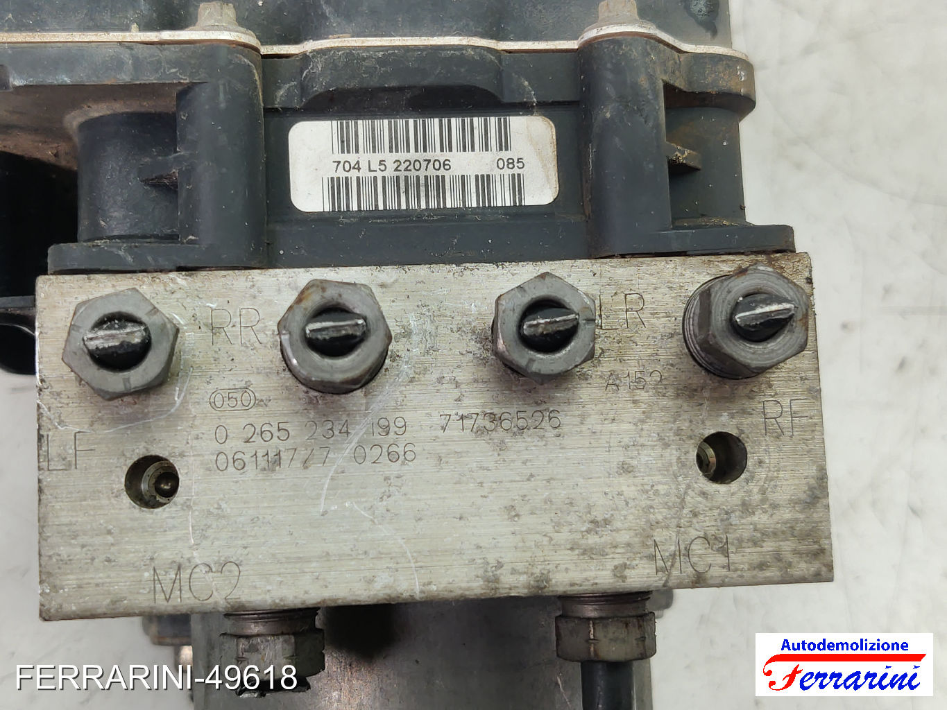 Centralina Pompa Abs FIAT GRANDE PUNTO 199 1.9 D MULTIJET 2005-2009 0265234199 7