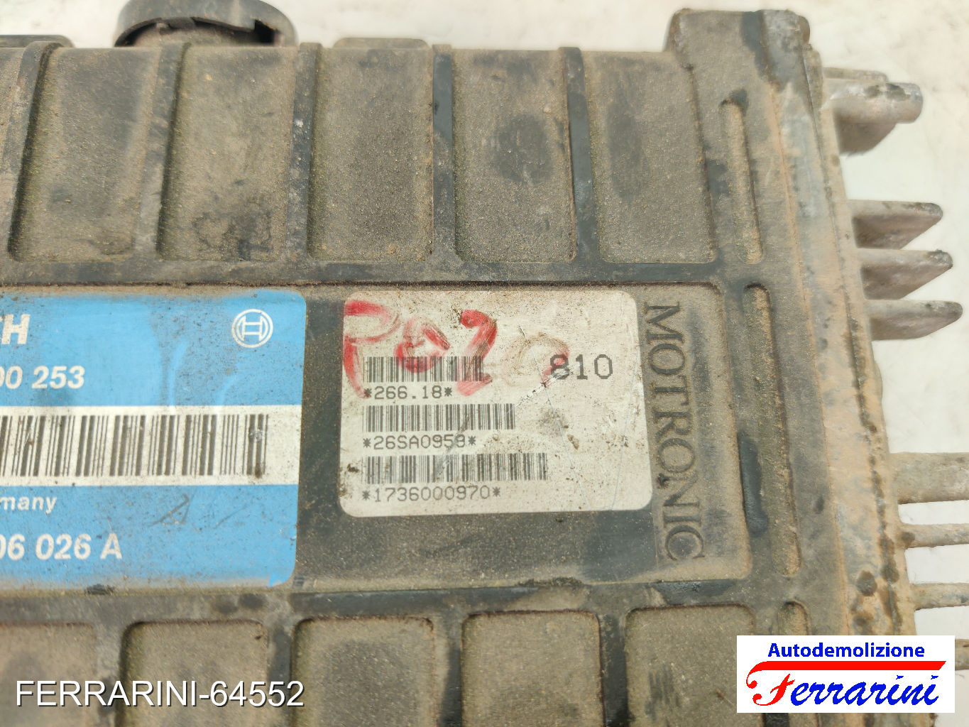 Centralina Motore VW POLO 80, 86C 1.3 CAT 1987-1994 030906026A, 0261200253