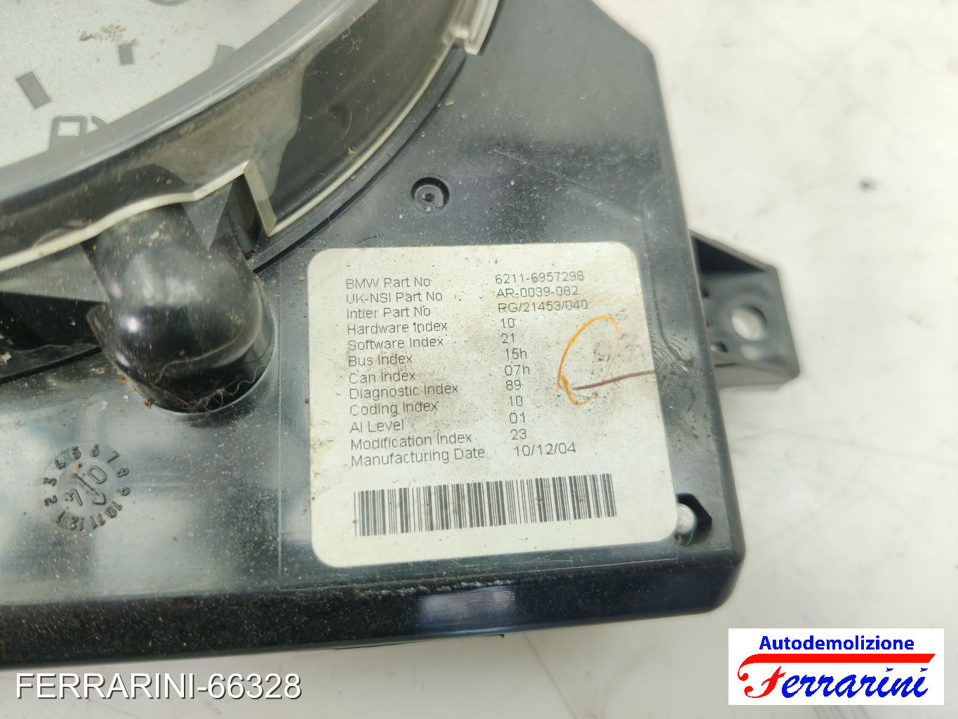 Quadro Contachilometri MINI - R50, R53 ONE D 2003-2006 62116957298, AR0039082 8