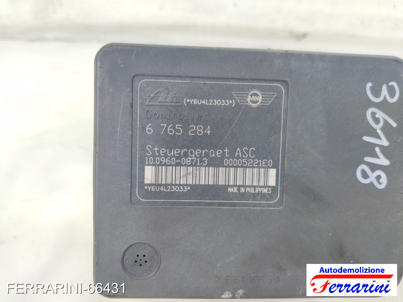 Centralina Pompa Abs MINI - R50, R53 ONE D 2003-2006 34516765282, 6765282