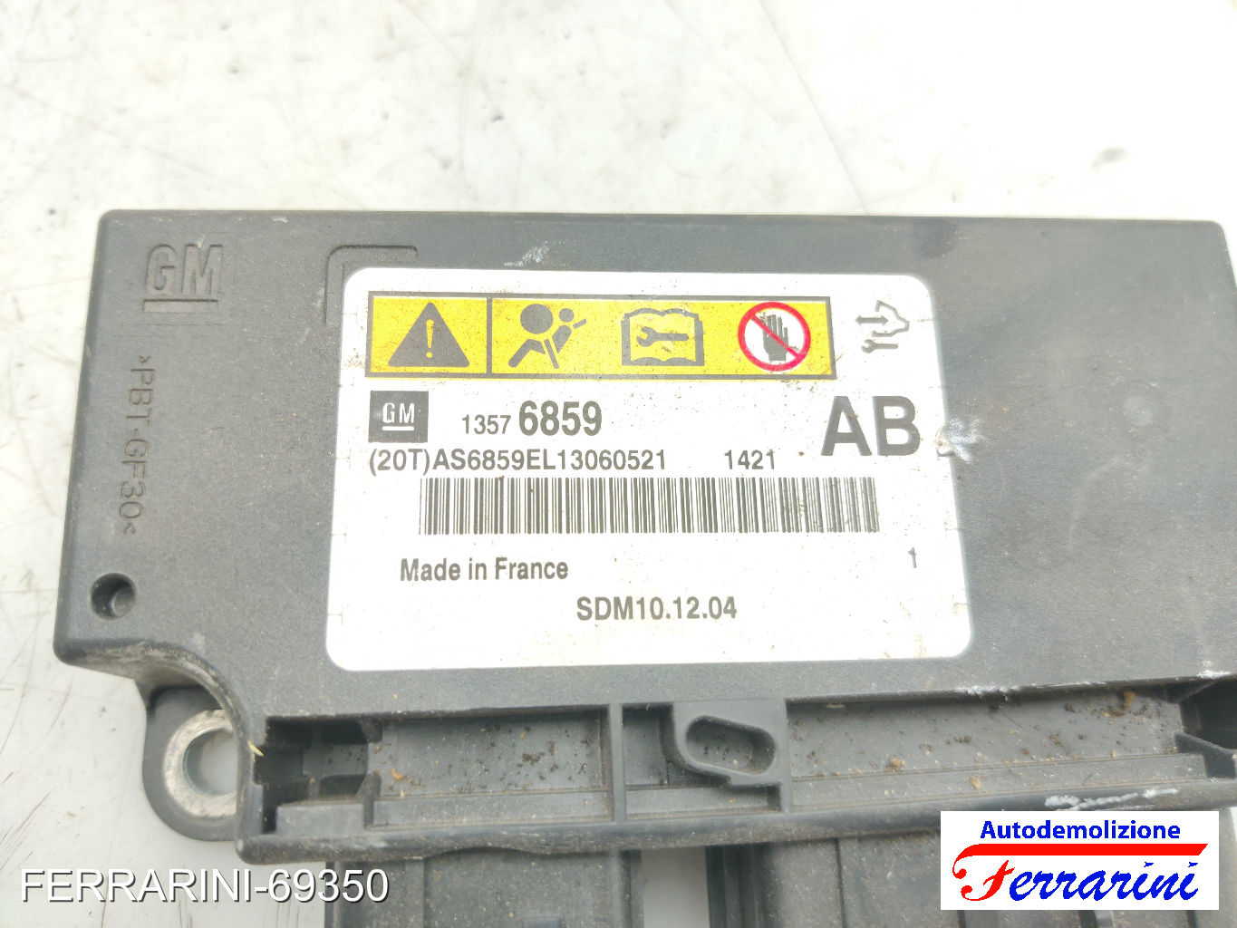 Centralina Airbag OPEL MERIVA B S10 2010-2014 13576859, SDM101204 7