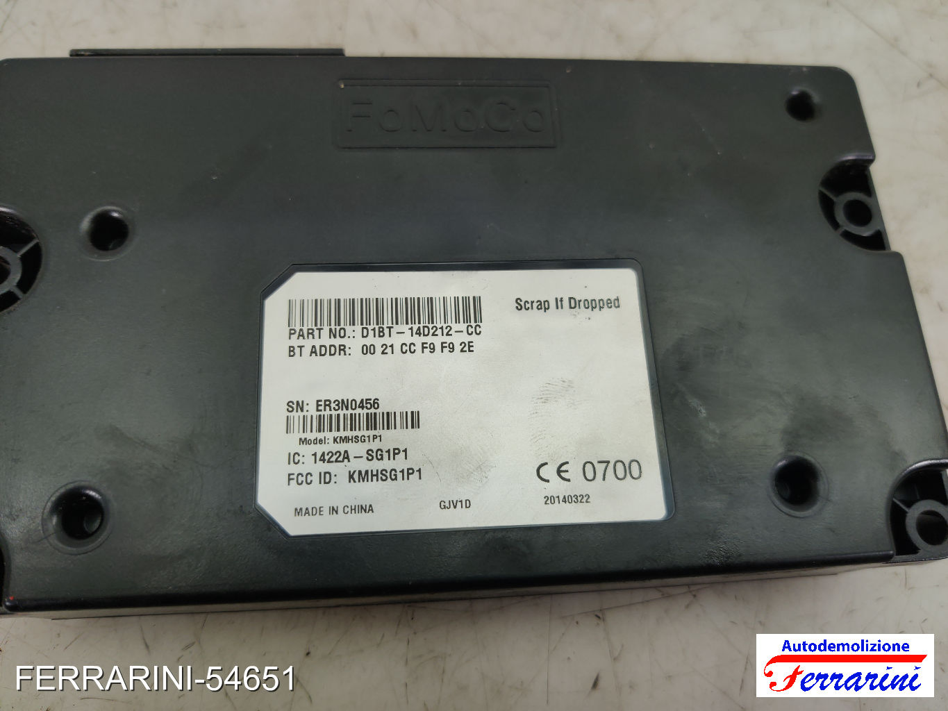 Centralina Bluetooth FORD FIESTA 6 CB1, CCN 1.5 TDCI 2012-2017 D1BT14D212CC