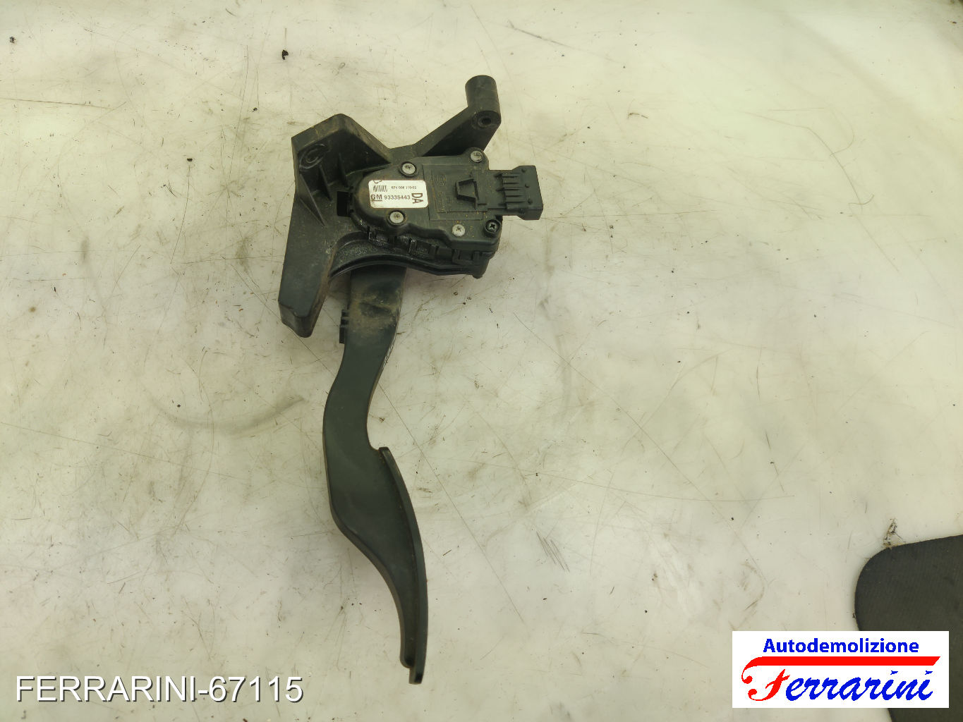 Pedale Acceleratore OPEL MERIVA A X03 1.4 16V TWINPORT 2004-2010 93335443 7
