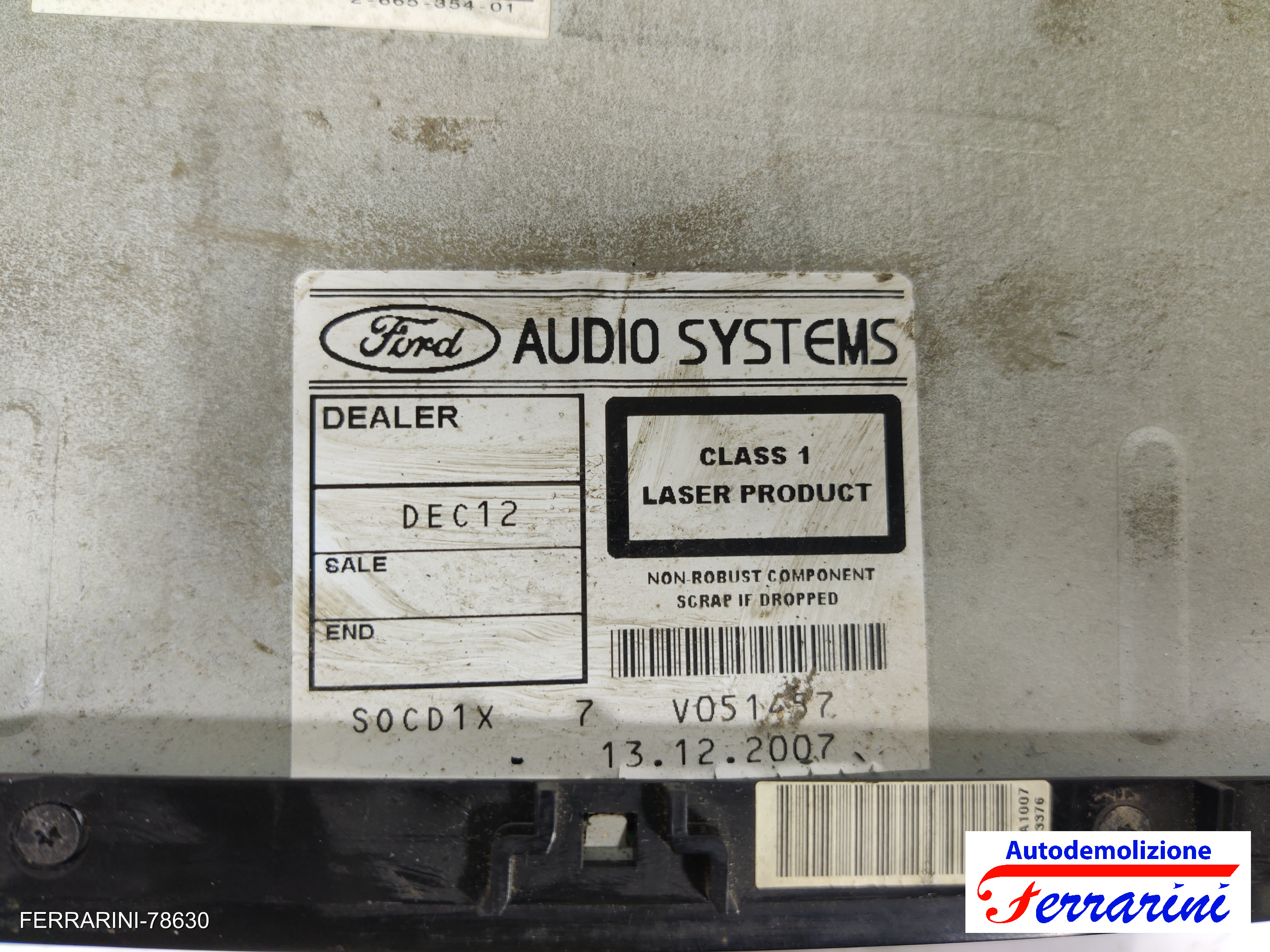 Stereo Radio FORD FOCUS 2 SW DA, DS, FFS 2004-2012 7M5T18C939JE, V051457, DNY2E 8