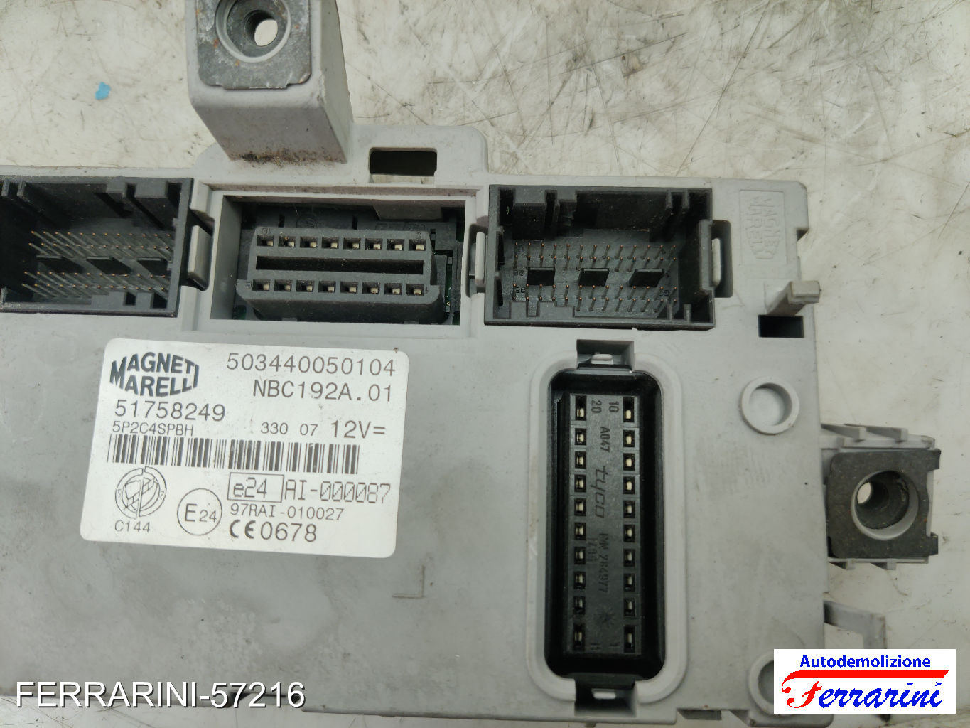 Kit Accensione FIAT STILO SW 192 1.9 D MULTIJET 2005-2008 0281012862, 51771190 16