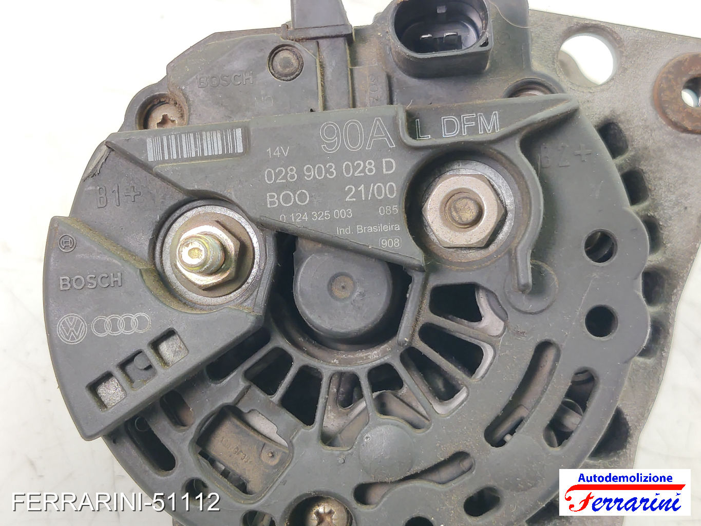 Alternatore VW GOLF 4 1J1 1.6 16V 2000-2005 028903028D, 0124325003, 06A903023