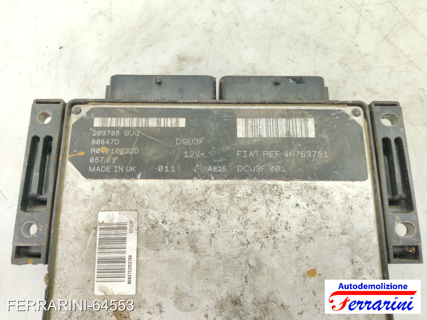 Centralina Motore FIAT PUNTO 188 1.9 DS 60 1999-2012 46763751, F46763751 6