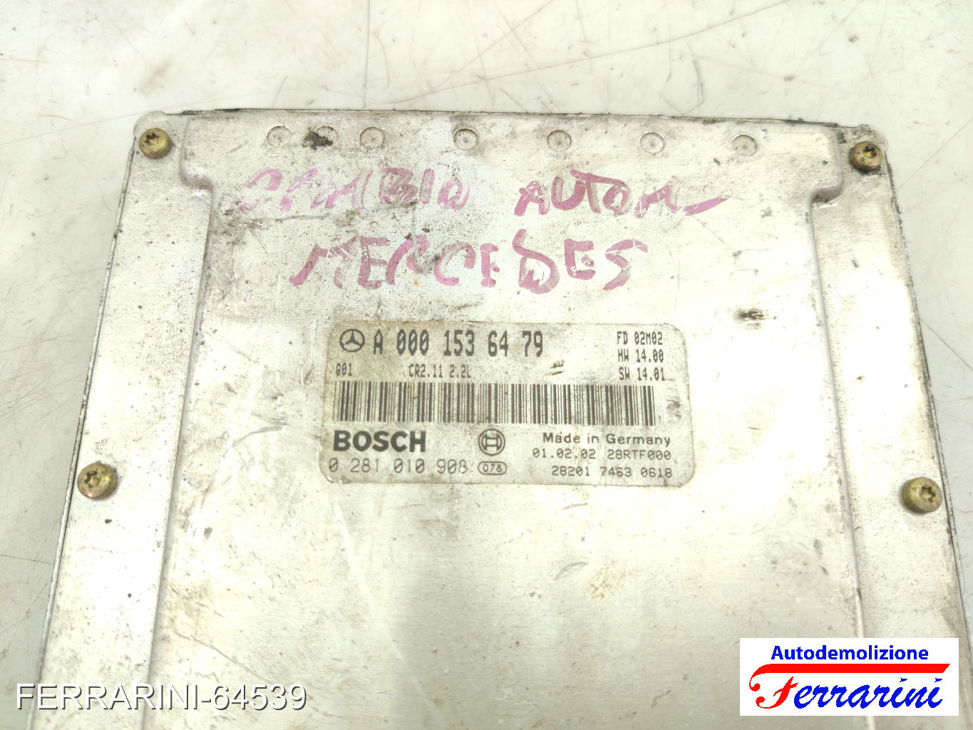 Centralina Motore MERCEDES CLASSE C W203 C 220 CDI 2000-2007 A0001536479, 28201 6