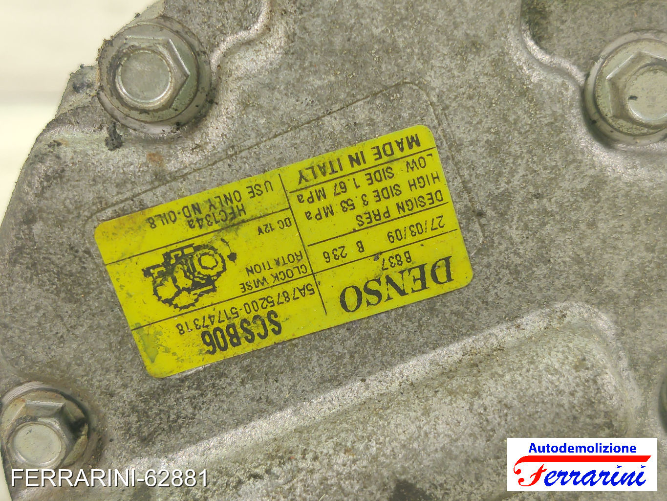 Compressore Clima FIAT PUNTO 188 1.2 60 2000-2009 51747318, 46782669, 71797201 7