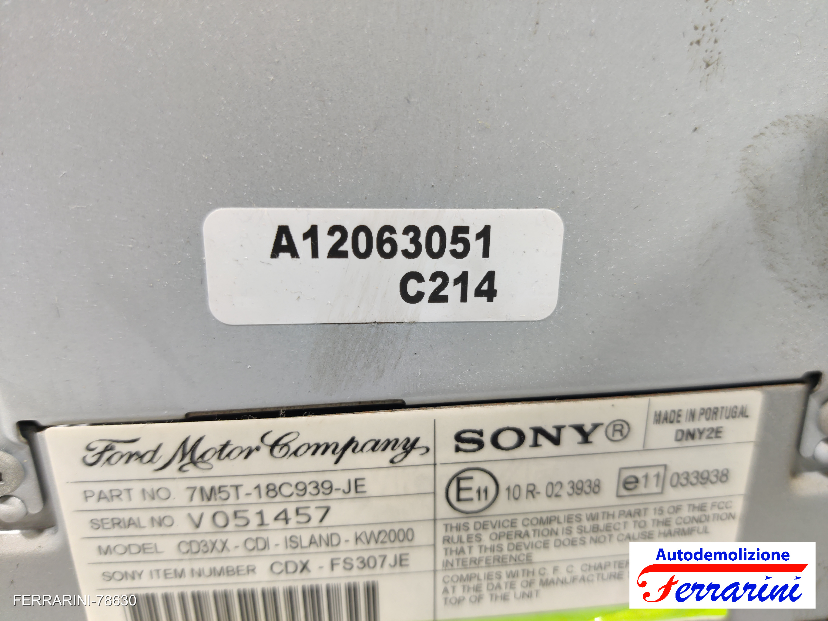Stereo Radio FORD FOCUS 2 SW DA, DS, FFS 2004-2012 7M5T18C939JE, V051457, DNY2E 6