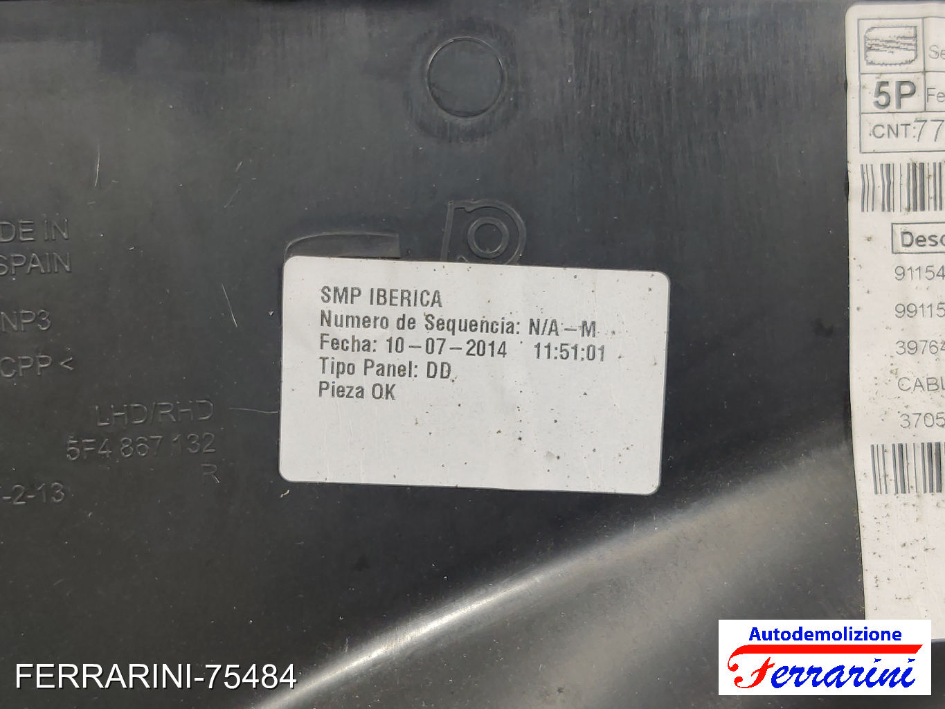 Pannello Porta SEAT LEON 5F1 2012-2020 destro, dx, frontale, anteriore 8