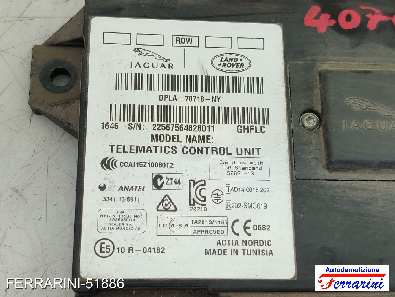 Centralina telematica LAND ROVER RANGE ROVER EVOQUE L538 2.0 D 4X4 2015-2019