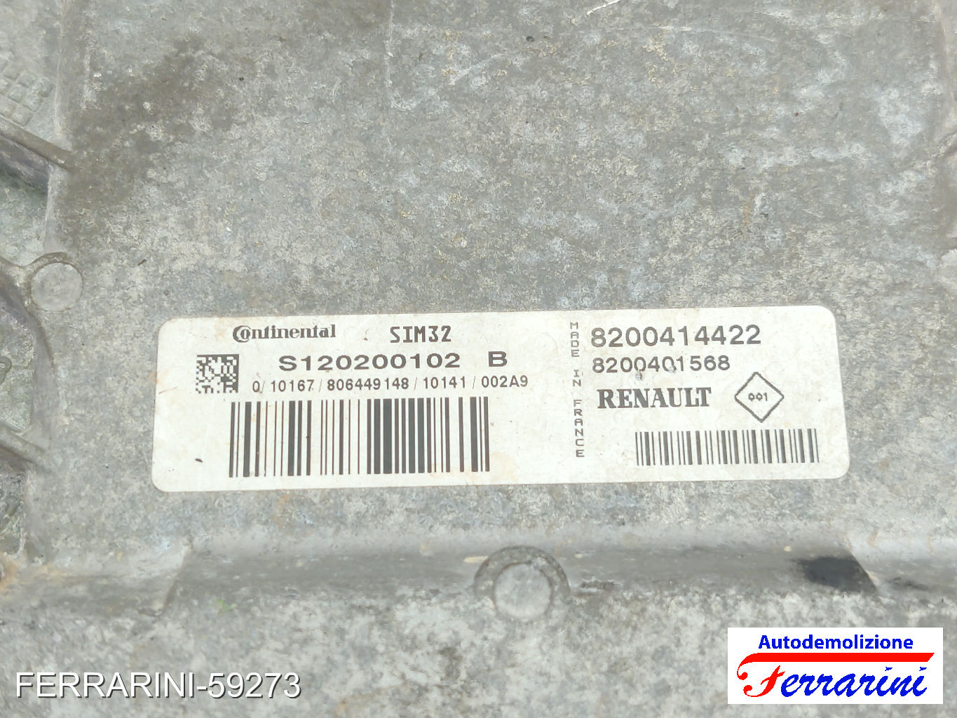 Centralina Motore RENAULT MODUS F/JP0 1.2 16V HI-FLEX 2008-2023 8200414422