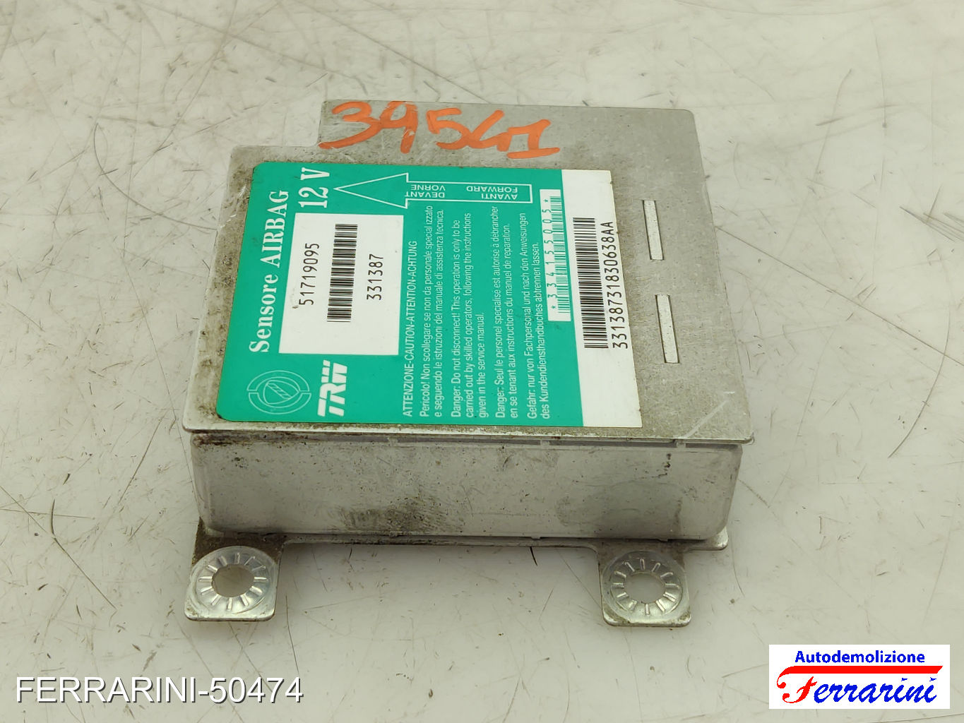 Centralina Airbag FIAT SEICENTO 600 187 1998-2010 51719095, 331387