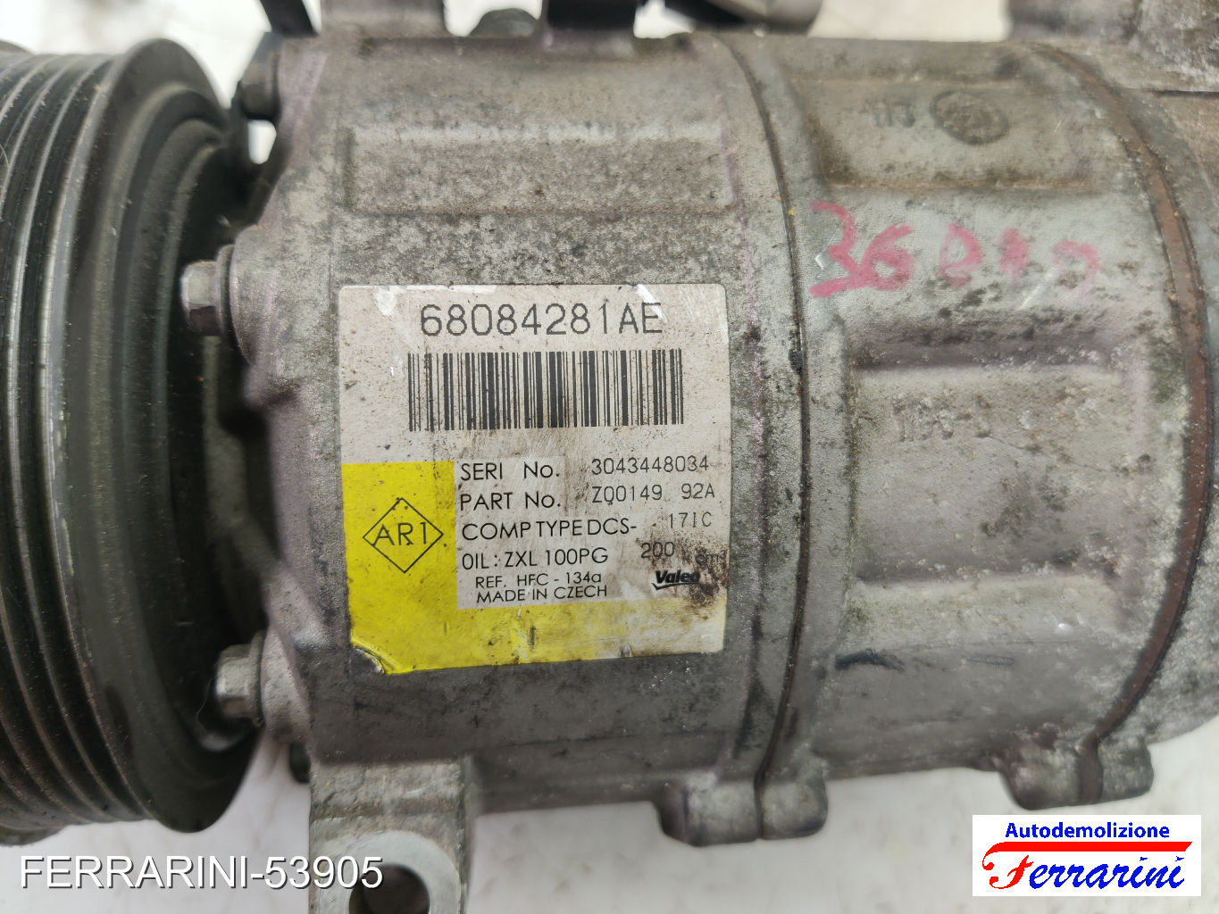 Compressore Clima FIAT FREEMONT 345 2.0 JTD 2011-2023 68084281AE, 68084281AF