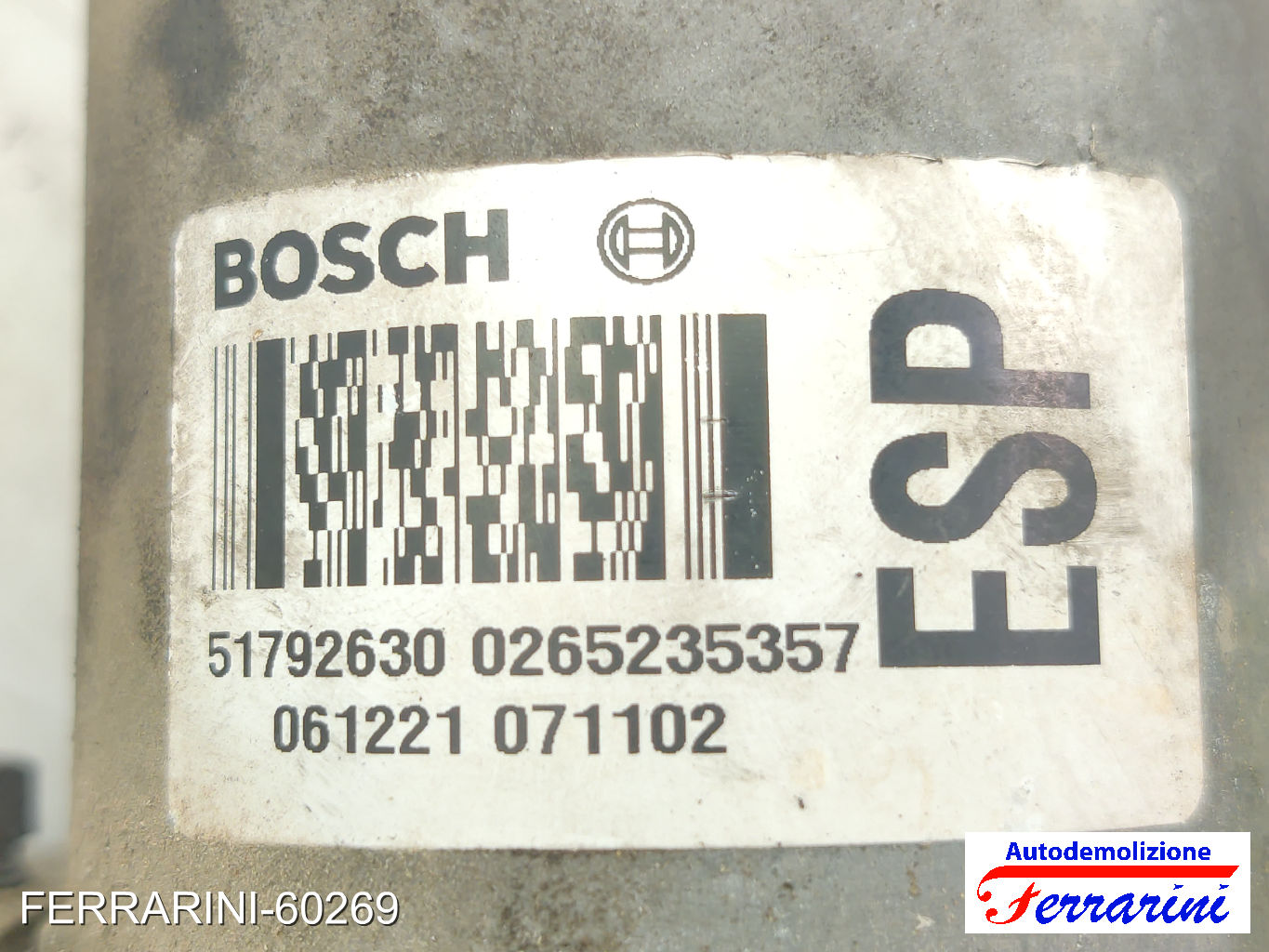 Centralina Pompa Abs ALFA ROMEO 147 937 1.9 16V Q2 2004-2010 51792630