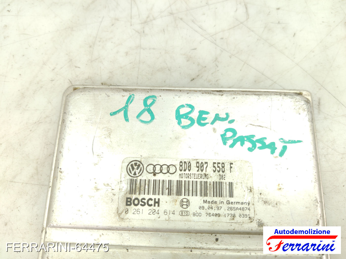Centralina Motore VW PASSAT 3B2 1.8 T 1996-2000 8D0907558F, 0261204614, 26SA4874 6