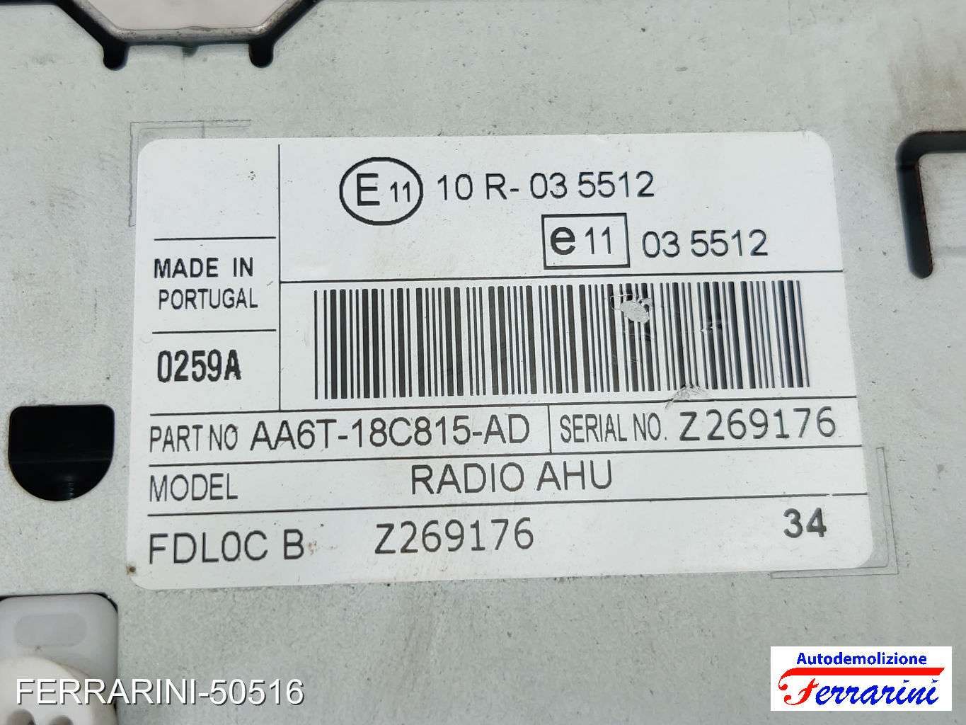 Stereo Radio FORD FIESTA 6 CB1, CCN 2008-2012 AA6T18C815AD, Z269176